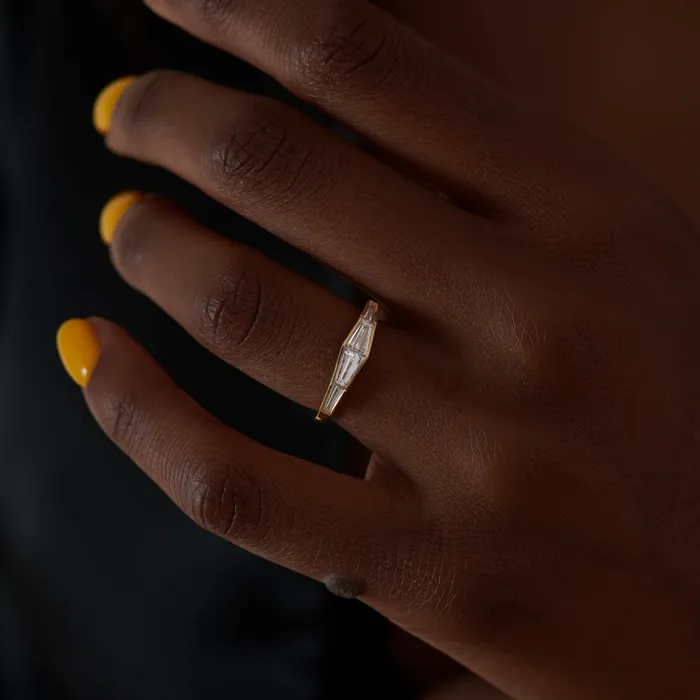 Rings Diamond Engagement Ring with a Tapered Baguette Formation ARTEMER