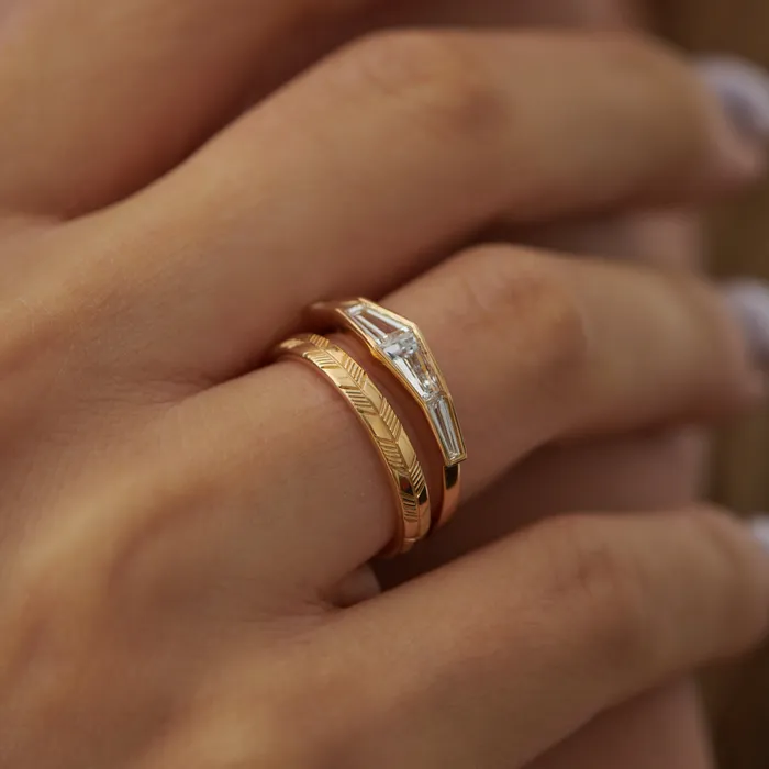 Rings Diamond Engagement Ring with a Tapered Baguette Formation ARTEMER