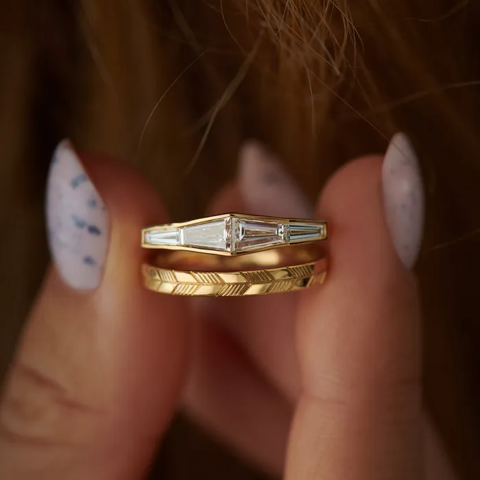 Rings Diamond Engagement Ring with a Tapered Baguette Formation ARTEMER
