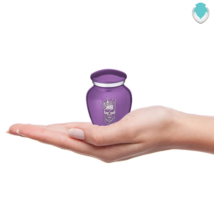 Rings GetUrns Keepsake Embrace Purple Skull Cremation Urn