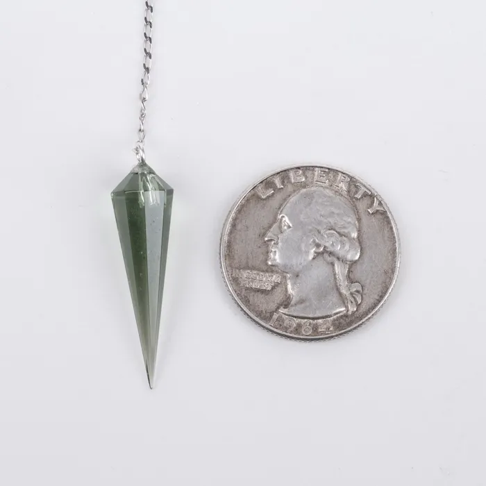 Rings InnerVision Crystals Moldavite Pendulum 207 g 32x8mm 925 Silver