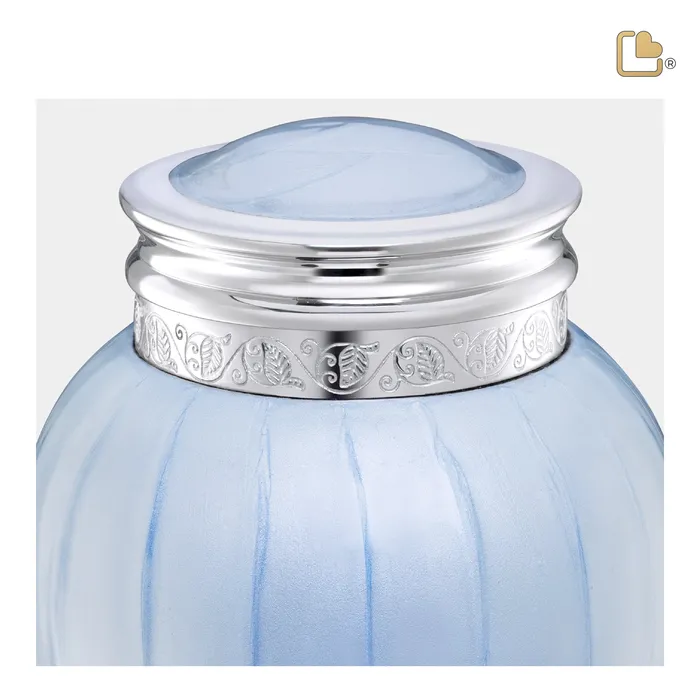 Rings LoveUrns Blessing Medium Urn Pearl Blue Polished Silver