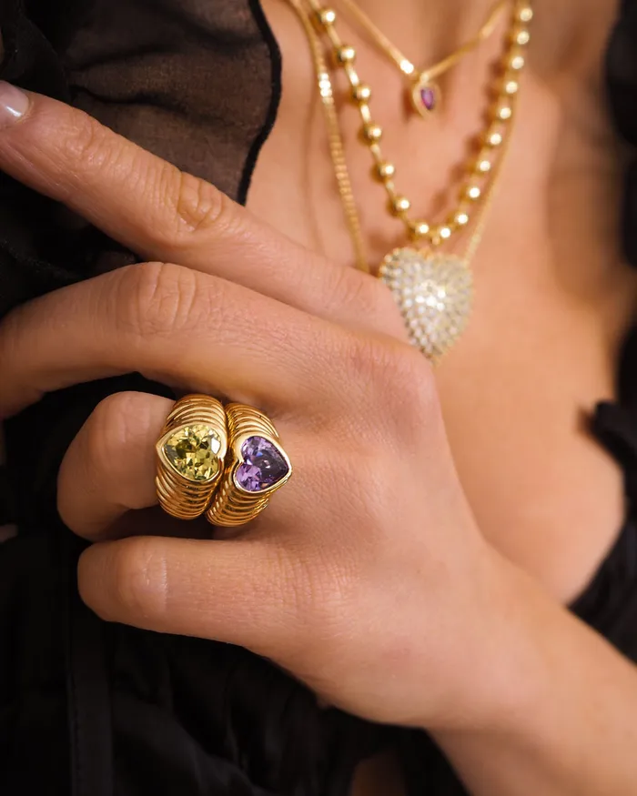 Rings Luv Aj BFF Ring Set SilverPurple and Green Rings Luv Aj BFF Ring Set SilverPurple and Green