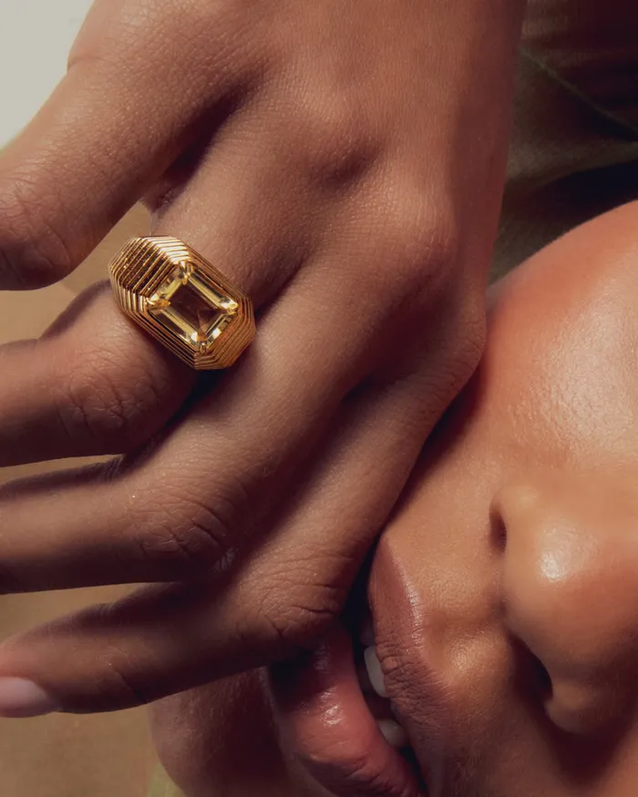Rings Luv Aj Fine The Caroline StepCut Ring Citrine