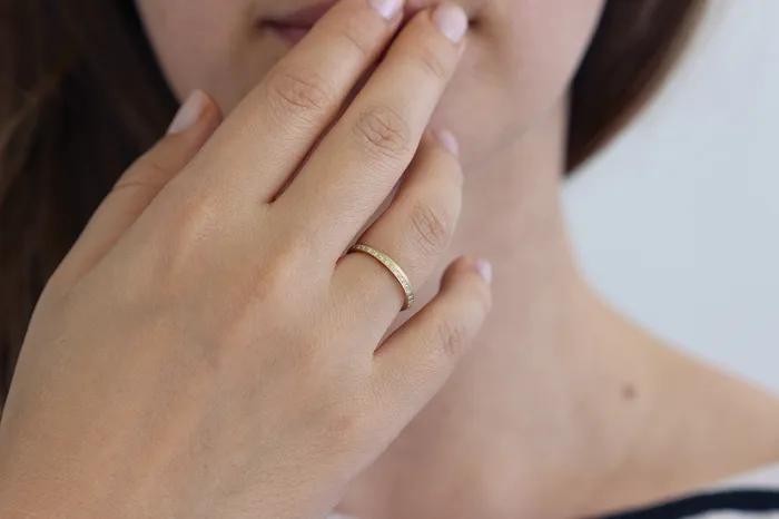 Rings Minimalist Wedding Ring Half Eternity Band artemer