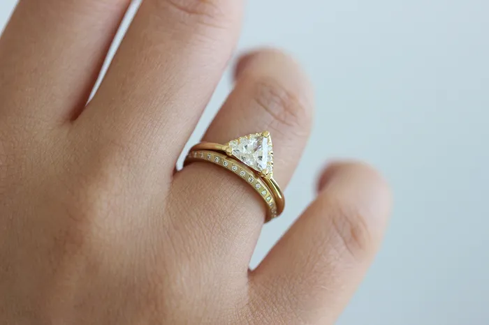 Rings Minimalist Wedding Ring Half Eternity Band artemer