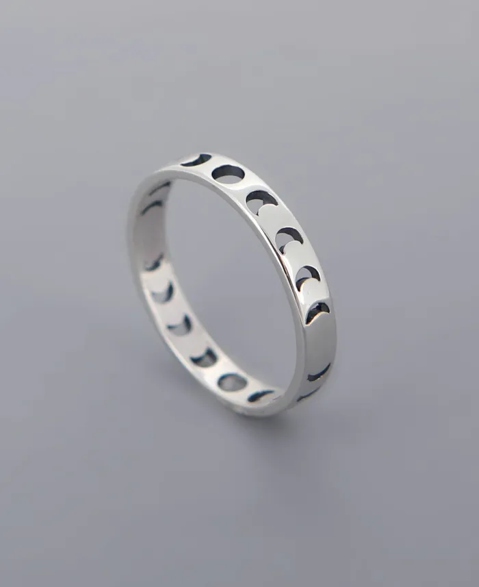 Rings Moon Phase Sterling Silver Band Ring Buddha Groove