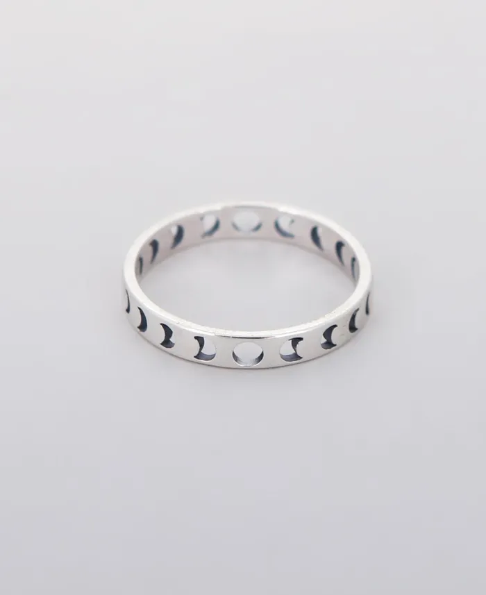 Rings Moon Phase Sterling Silver Band Ring Buddha Groove