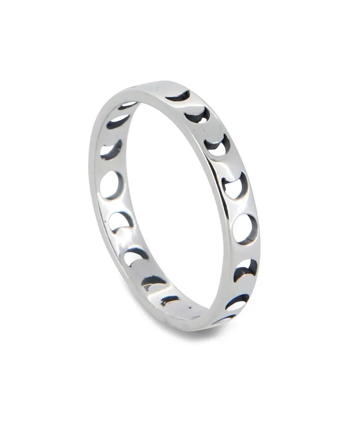 Rings Moon Phase Sterling Silver Band Ring Buddha Groove
