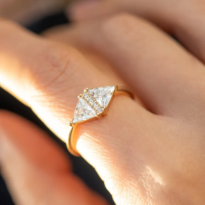Rings Triangle Cut Diamond Ring One Carat ARTEMER