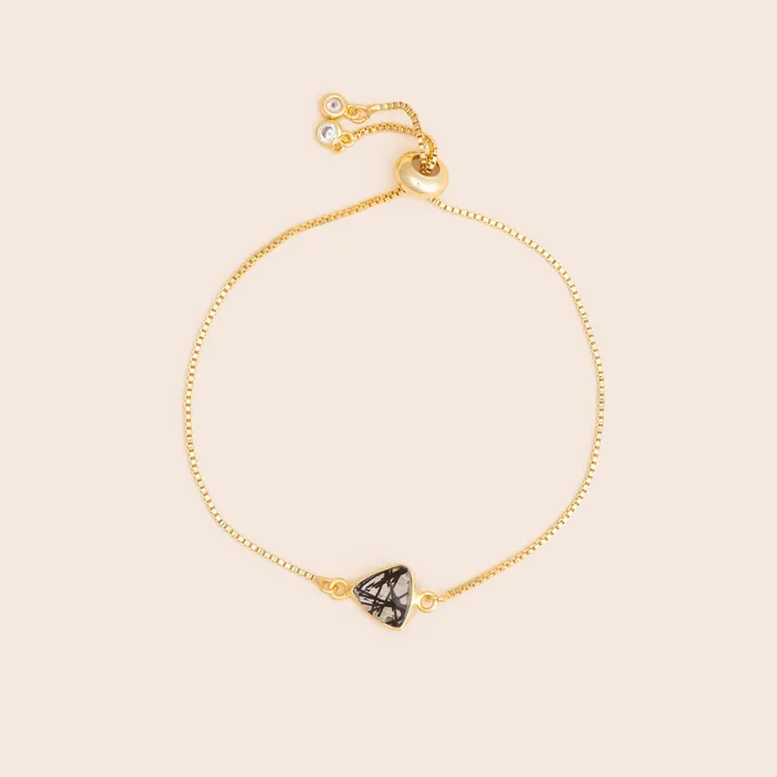 Rutilated Quartz Gemstone Adjustable Bracelet Gemlet Bracelets