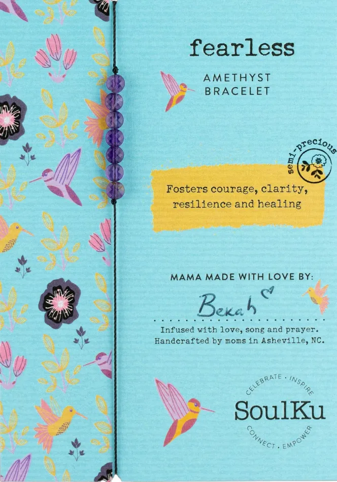 SoulKu Bracelets Amethyst Hummingbird Adjustable Bracelet for Fearless