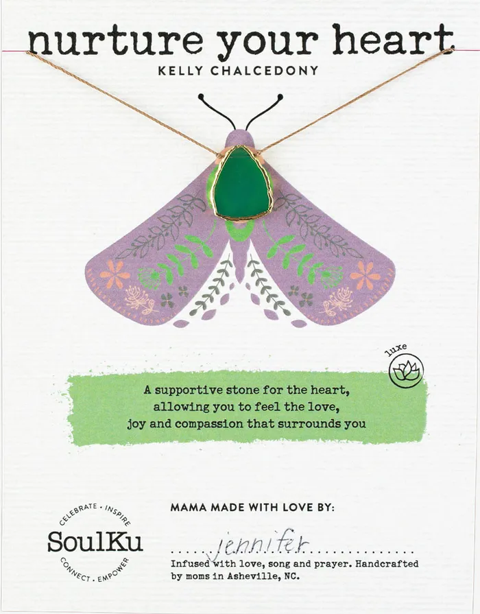SoulKu Necklaces Kelly Chalcedony Alchemy Necklace for Nurture Your Heart