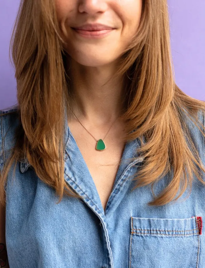 SoulKu Necklaces Kelly Chalcedony Alchemy Necklace for Nurture Your Heart