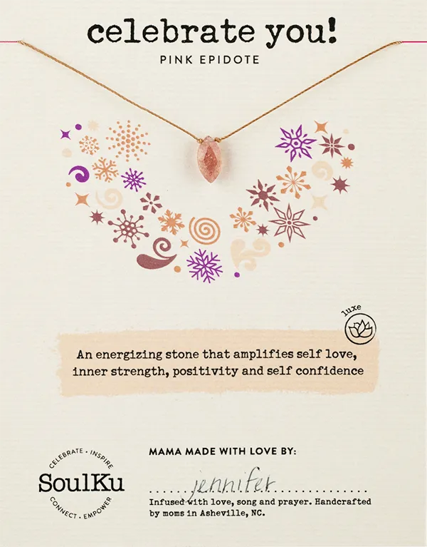 SoulKu Necklaces Limited Edition Pink Epidote Necklace for Celebrate You