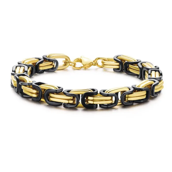 SpicyIce Bracelets Black Gold Byzantine Bracelet
