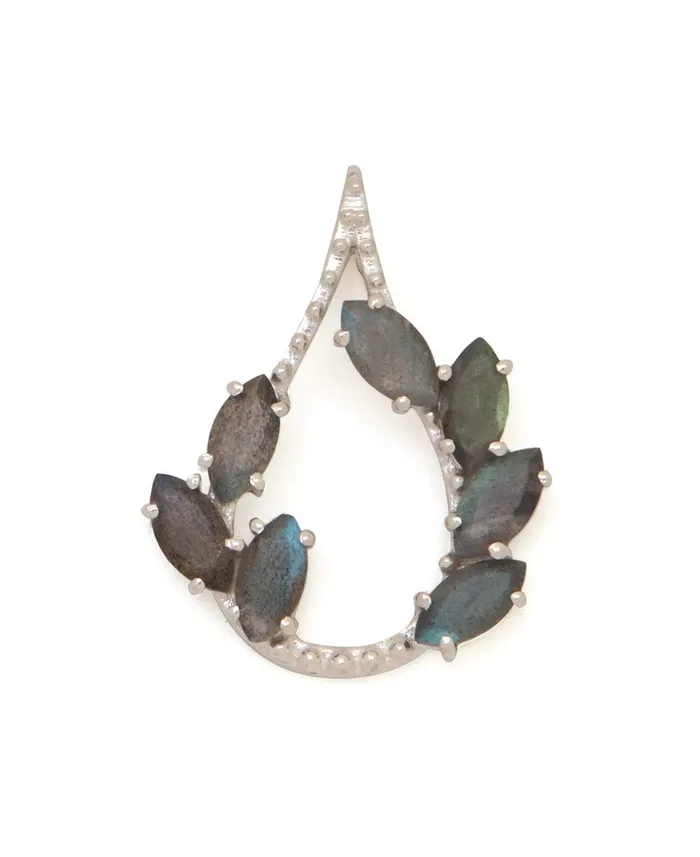 Sterling Silver Labradorite Gemstone Vine Pendant Buddha Groove Necklaces