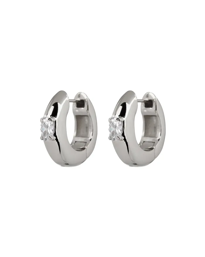 Stone Orb Hoops Silver Luv Aj Rings