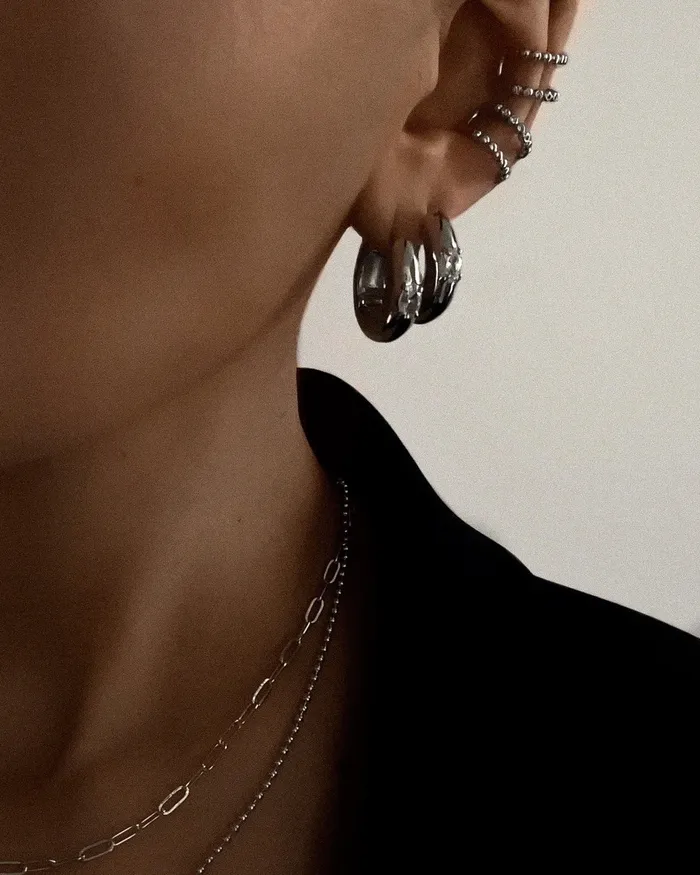 Stone Orb Hoops Silver Luv Aj Rings