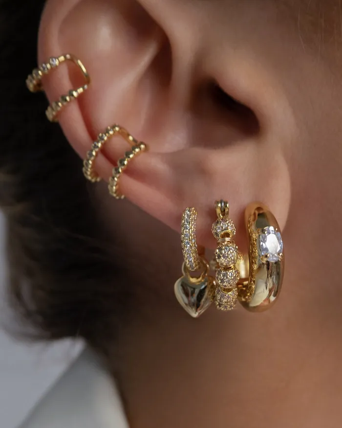 Stone Orb Hoops Silver Luv Aj Rings
