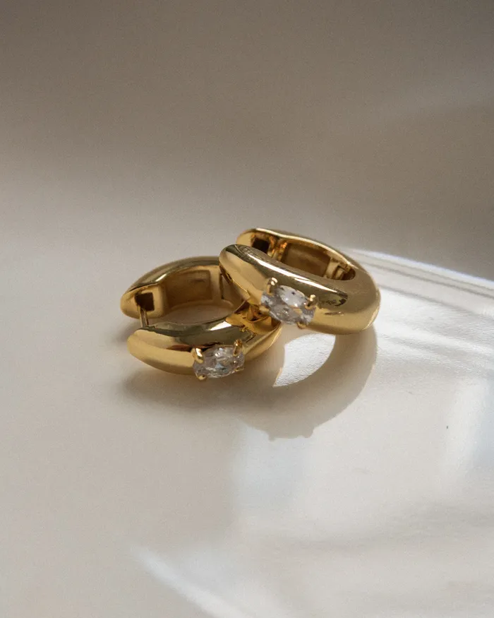 Stone Orb Hoops Silver Luv Aj Rings