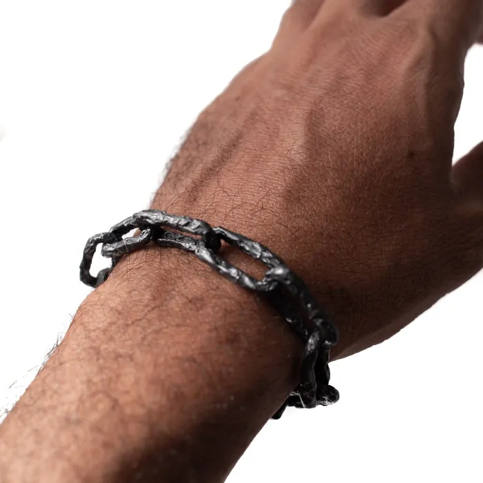 ULA X CHAIN LINK BRACELET BLACK OXIDIZED 925 STERLING SILVER JEWELRYLAB Bracelets ULA X CHAIN LINK BRACELET BLACK OXIDIZED 925 STERLING SILVER JEWELRYLAB Bracelets