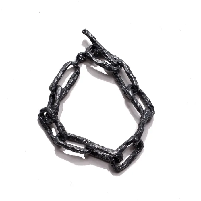 ULA X CHAIN LINK BRACELET BLACK OXIDIZED 925 STERLING SILVER JEWELRYLAB Bracelets