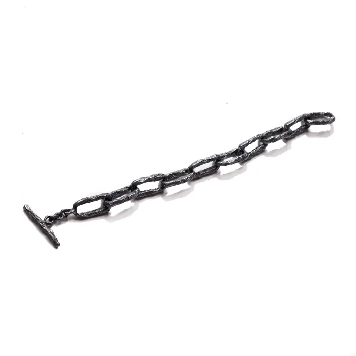 ULA X CHAIN LINK BRACELET BLACK OXIDIZED 925 STERLING SILVER JEWELRYLAB Bracelets