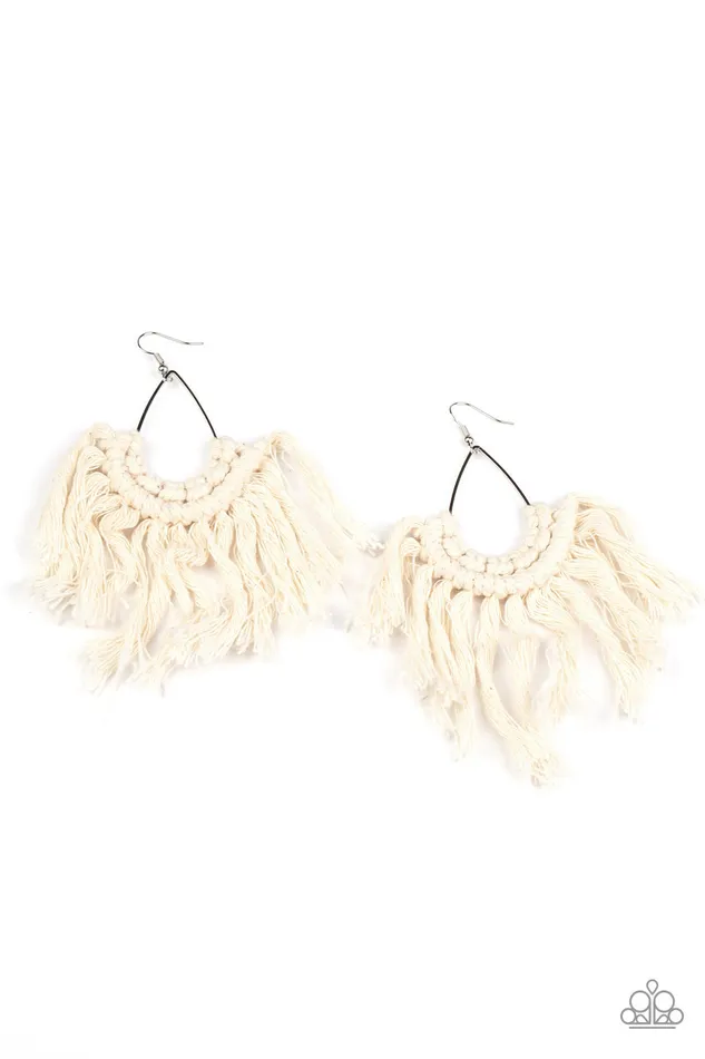 Wanna Piece Of MACRAME White Paparazzi Earrings All Eyes On U Jewelry Paparazzi Accessories Earrings Wanna Piece Of MACRAME White Paparazzi Earrings All Eyes On U Jewelry Paparazzi Accessories Earrings